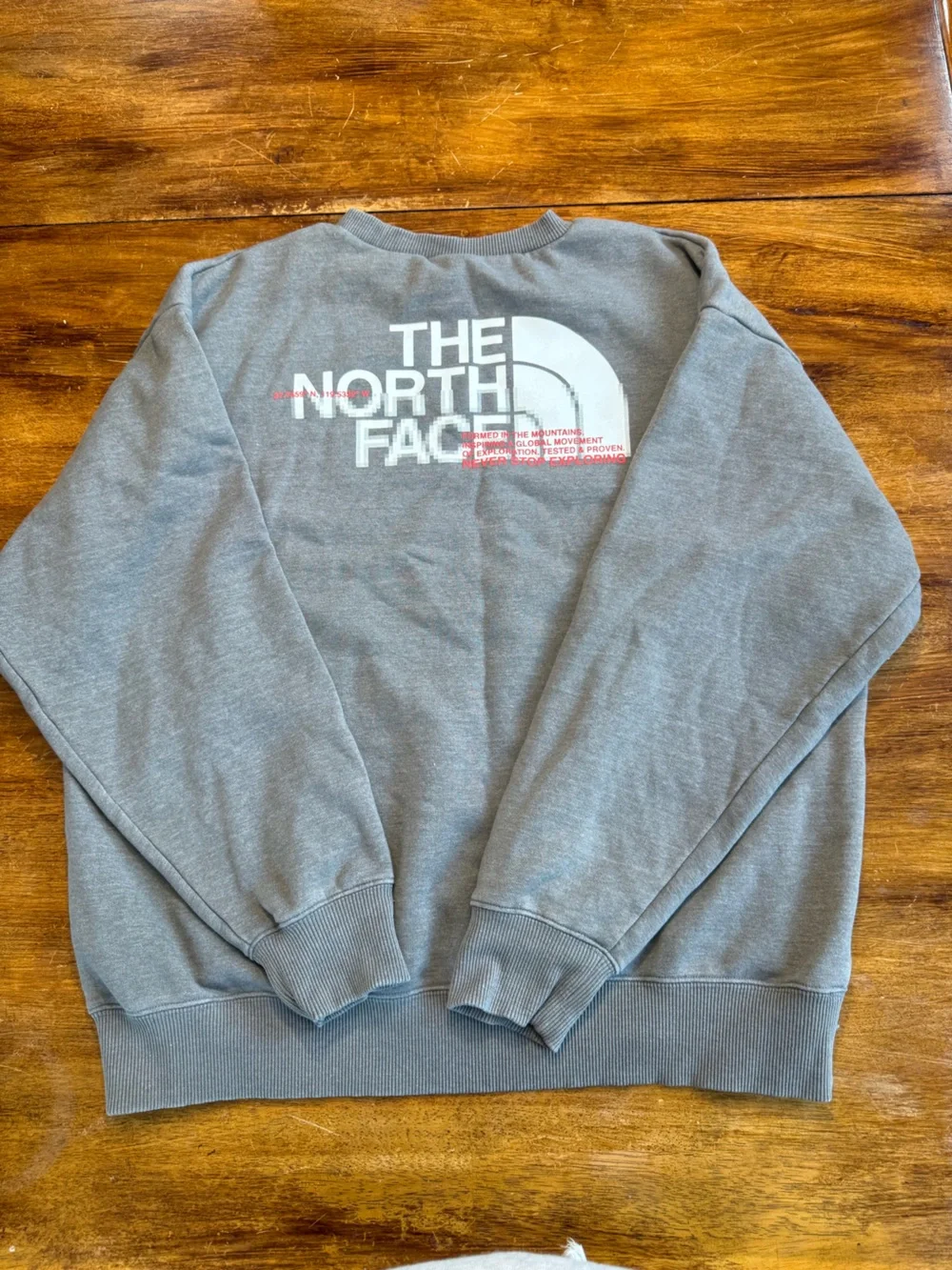 The North Face Men's Crewneck Sweatshirt in Light Gray with White Logo